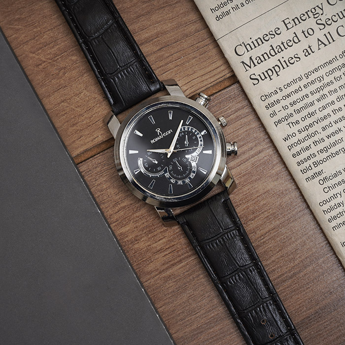 ساعت romanson مشکی نقره ای مدل B62